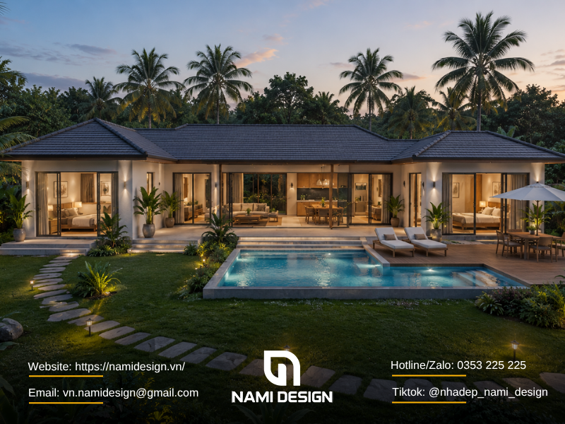 Nhà nghỉ dưỡng 1 tầng 3 phòng ngủ