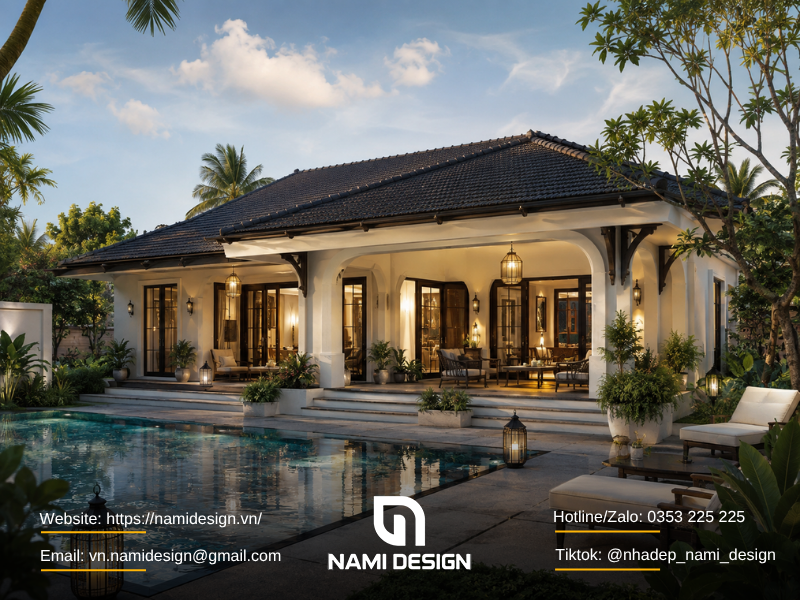 Nhà nghỉ dưỡng kiến trúc Indochine
