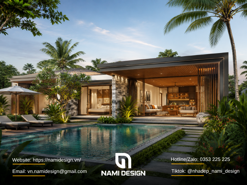 Nhà nghỉ dưỡng phong cách Modern Tropical