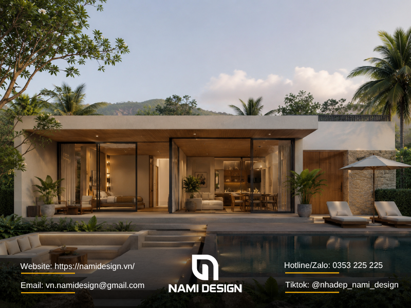 Nhà nghỉ dưỡng phong cách tối giản