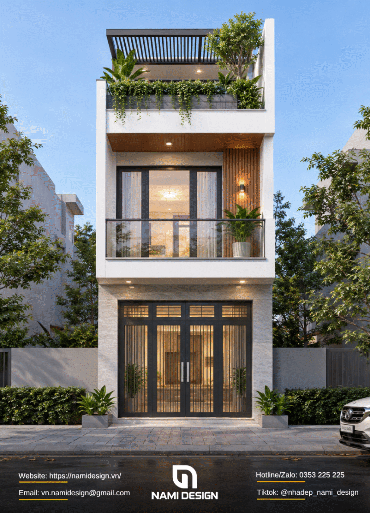 Nhà ống 2 tầng 1 tum mặt tiền 4m