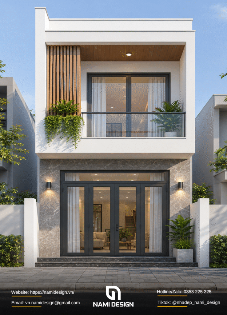 Nhà ống 2 tầng đơn giản mặt tiền 4m