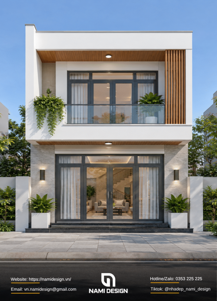 Nhà ống 2 tầng đơn giản mặt tiền 5m