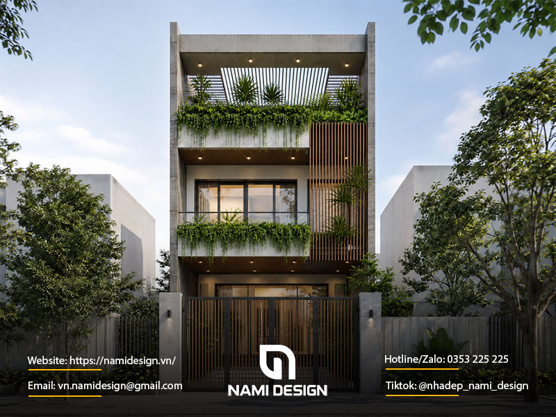 Nhà ống kiến trúc xanh 5x18m tại Định Công, Hà Nội