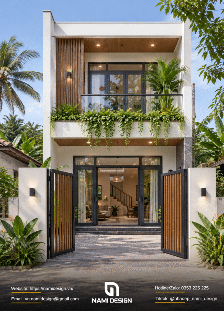 Nhà ống nông thôn 2 tầng Modern Tropical