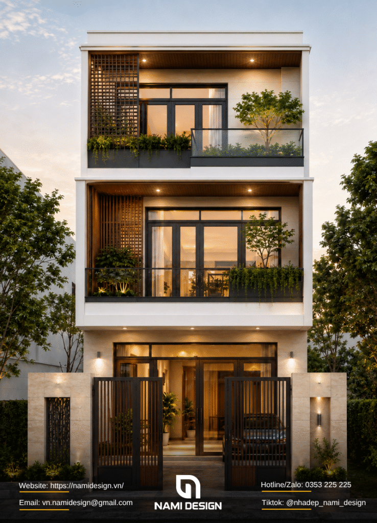 Nhà phố 3 tầng 5x16m 5 phòng ngủ cho gia đình đông người