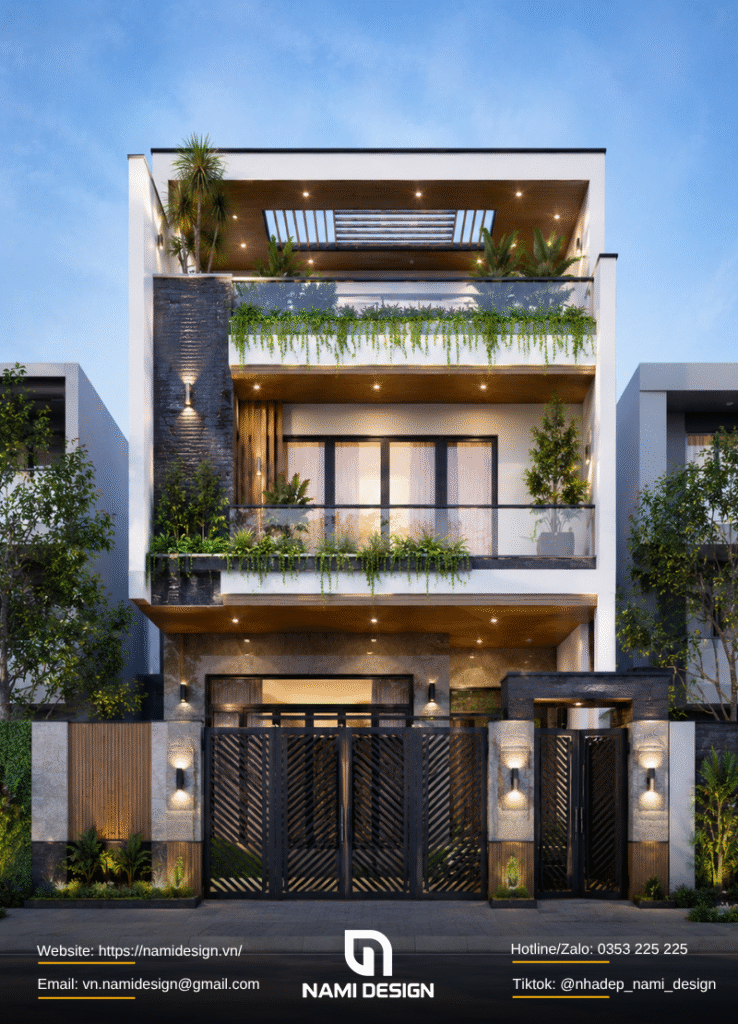 Nhà phố 3 tầng 5x16m 4 phòng ngủ