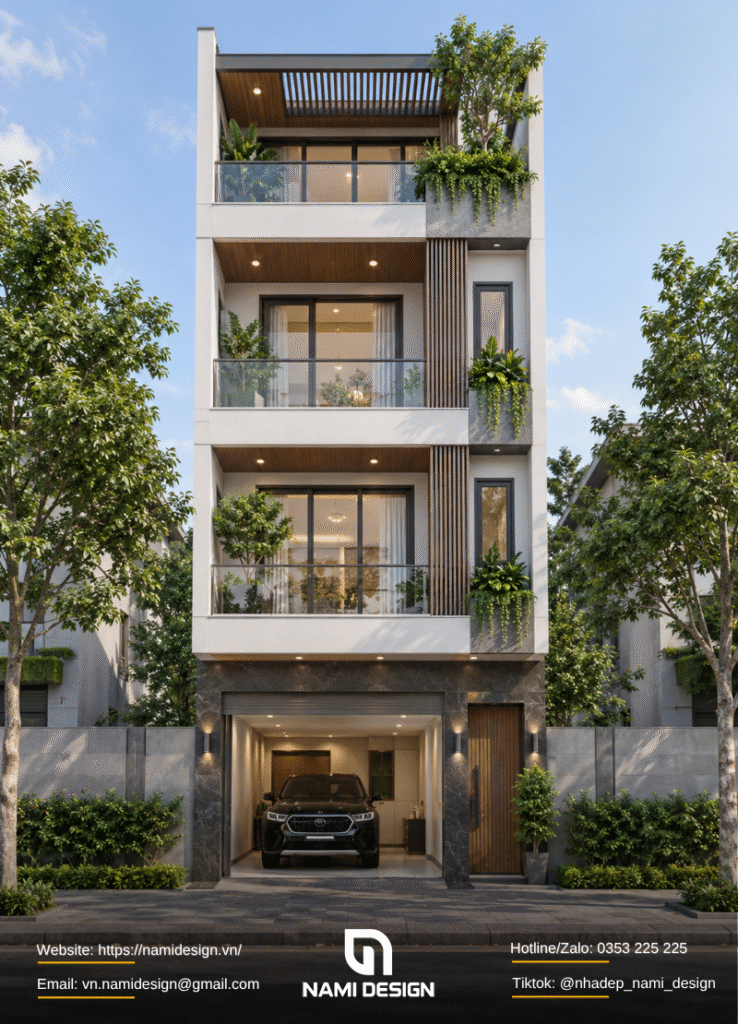 Nhà phố 4 tầng có gara ô tô