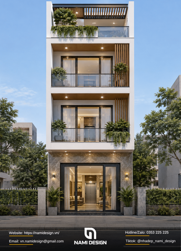 Nhà phố 4 tầng có thang máy