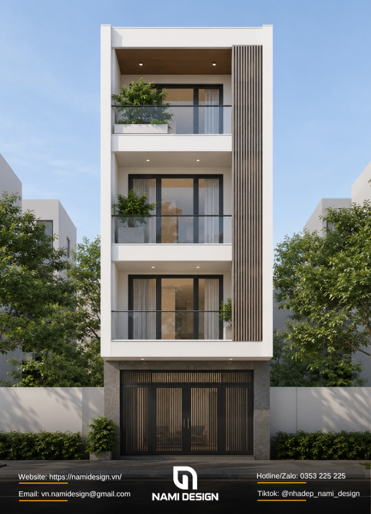 Nhà phố 4 tầng tối giản, tiết chế trang trí