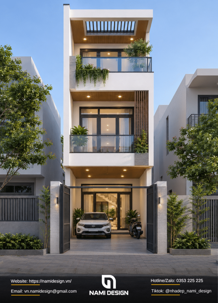 Nhà phố 4x16m có chỗ để xe