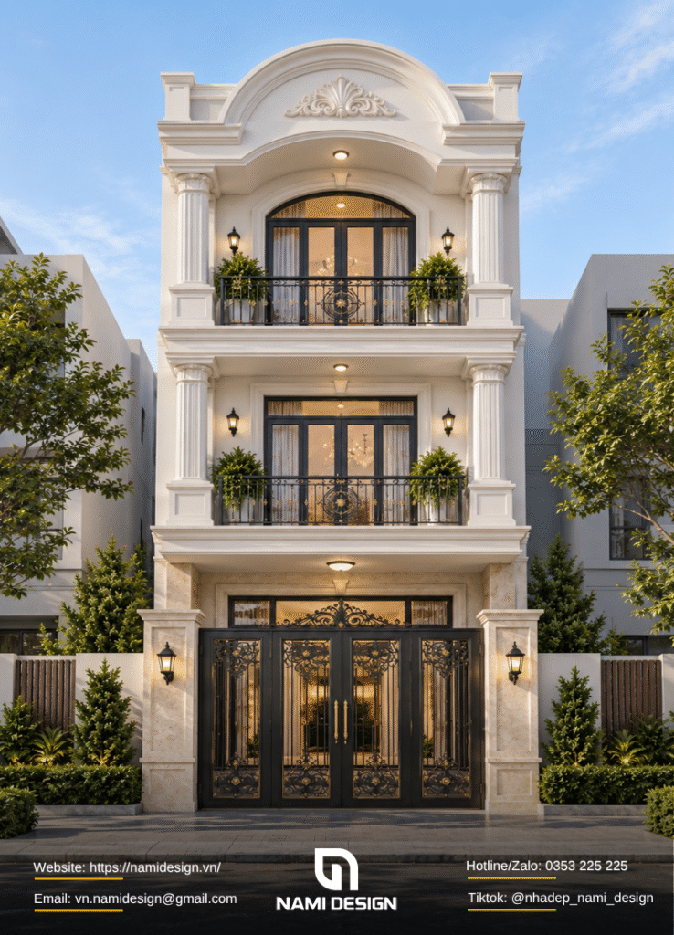 Nhà phố 4x16m tân cổ điển tiết chế