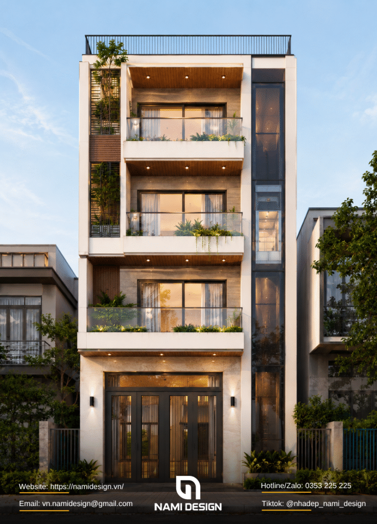 Nhà phố 5x16m có thang máy