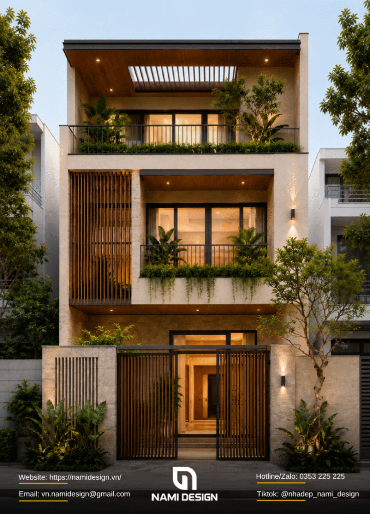 Nhà phố 5x16m phong cách Modern Tropical