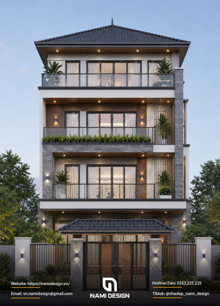 Nhà phố chiều rộng 7m 4 tầng