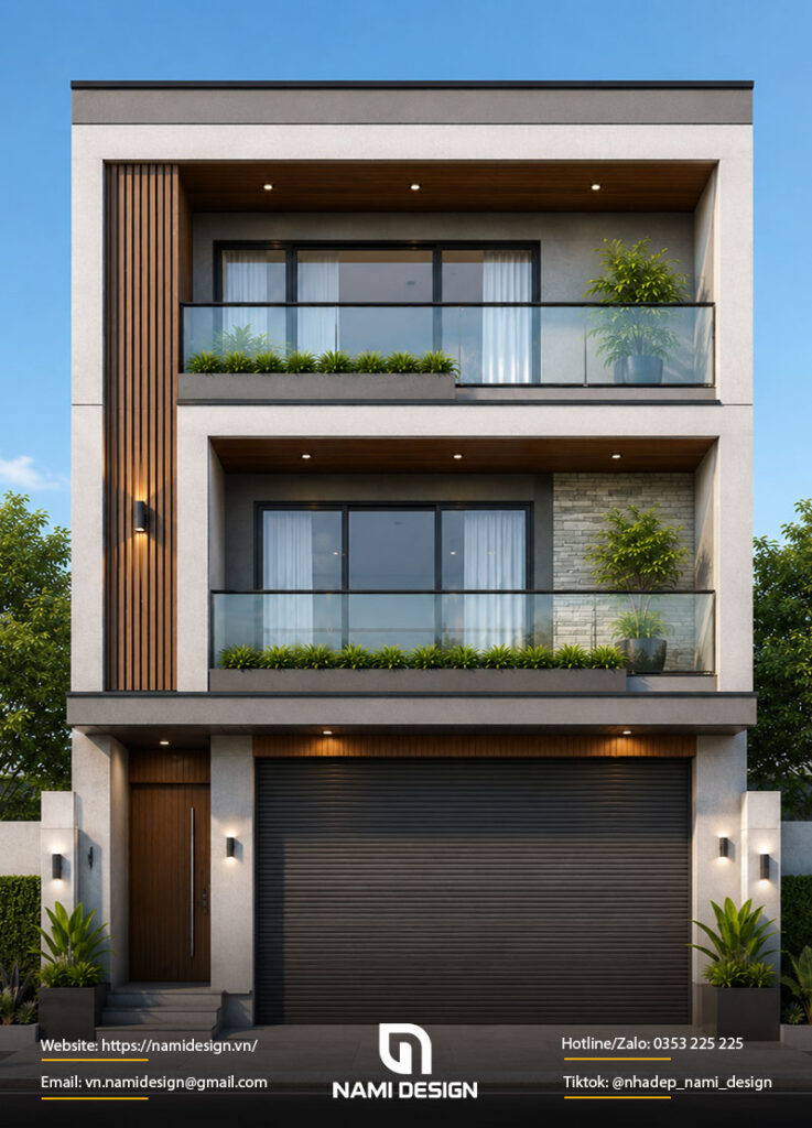 Nhà phố chiều rộng 7m có gara ô tô