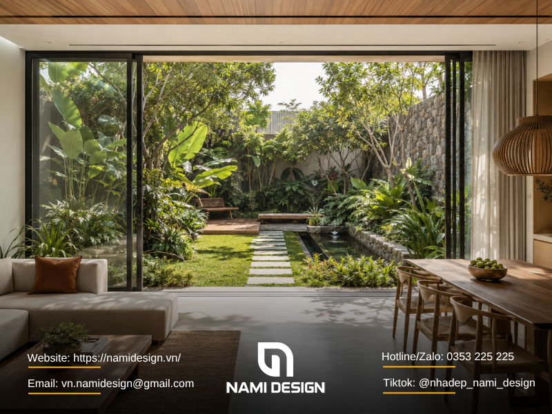Nhà phố có sân vườn sau nhà