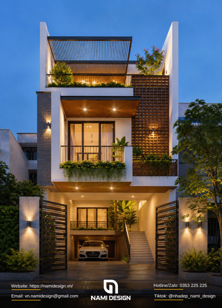 Nhà phố lệch tầng 5x16m