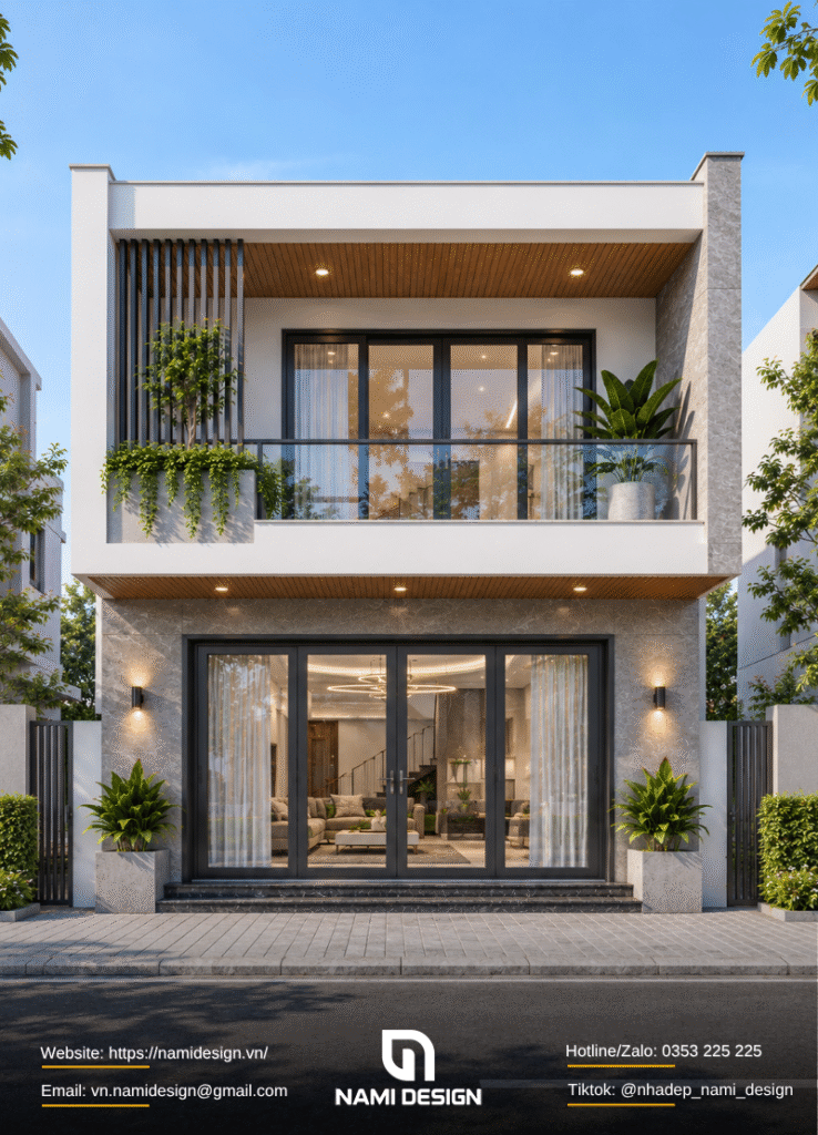 Nhà phố rộng 6m 2 tầng hiện đại