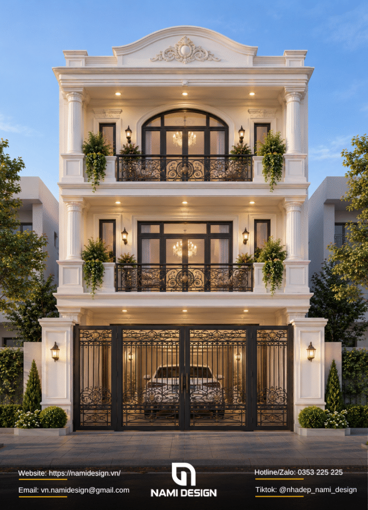 Nhà phố rộng 6m tân cổ điển
