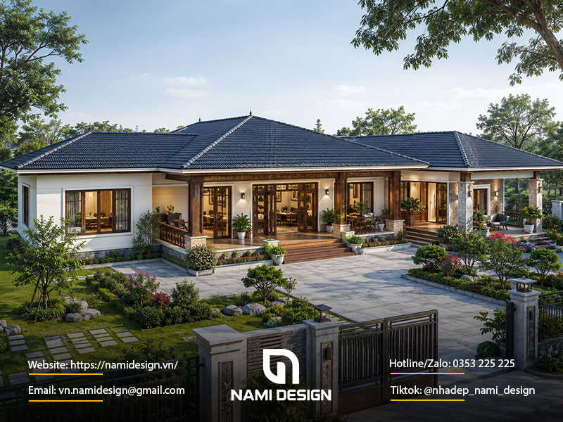 Nhà vườn 1 tầng dành cho gia đình nhiều thế hệ