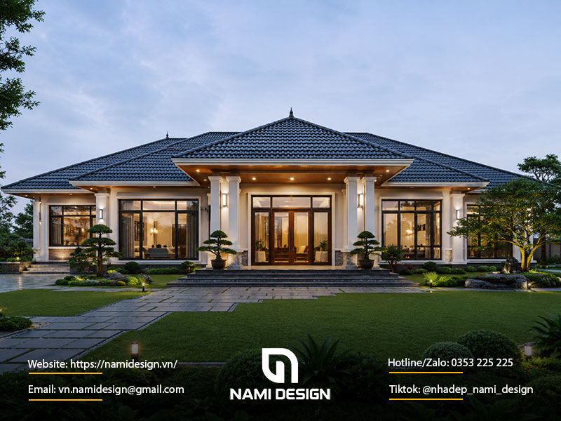 Nhà vườn mái Nhật có 3-4 phòng ngủ