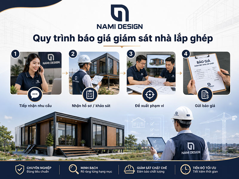 Quy trình báo giá giám sát nhà lắp ghép tại NAMI Design