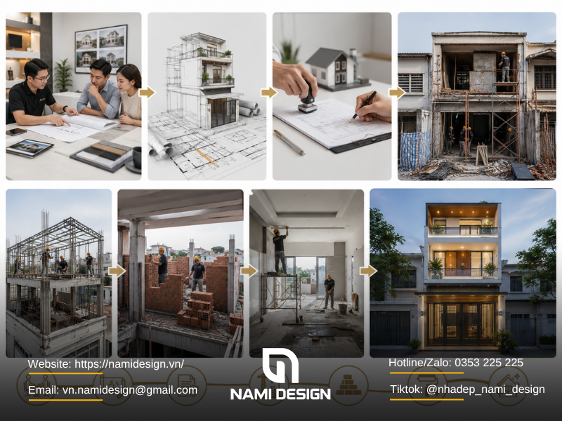 Quy trình sửa nhà nâng tầng tại NAMI Design