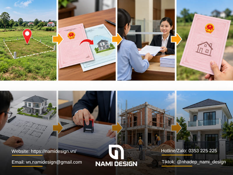Quy trình xây nhà hợp pháp sau khi chuyển sang đất ở