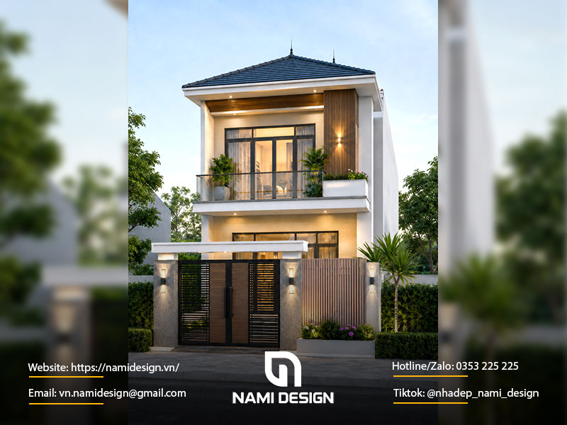 Tổng hợp các mẫu nhà ống 2 tầng mái Nhật