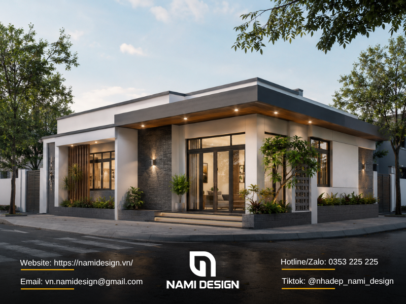 Tổng hợp các mẫu thiết kế nhà mái bằng 1 tầng 80m2