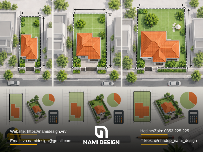 Ví dụ tính đất cho 120m2, 150m2, 200m2
