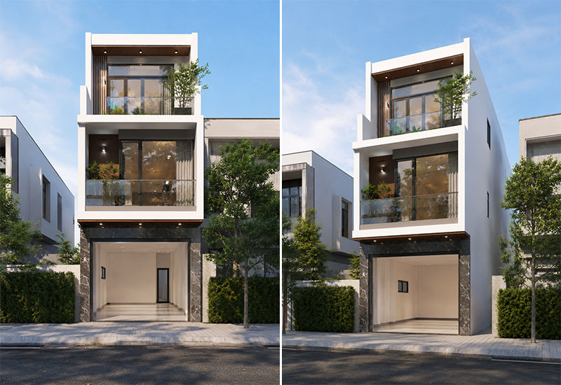 Mẫu nhà 50m2 3 tầng có gara