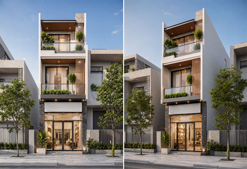 Mẫu thiết kế nhà 50m2 3 tầng vừa ở vừa kinh doanh
