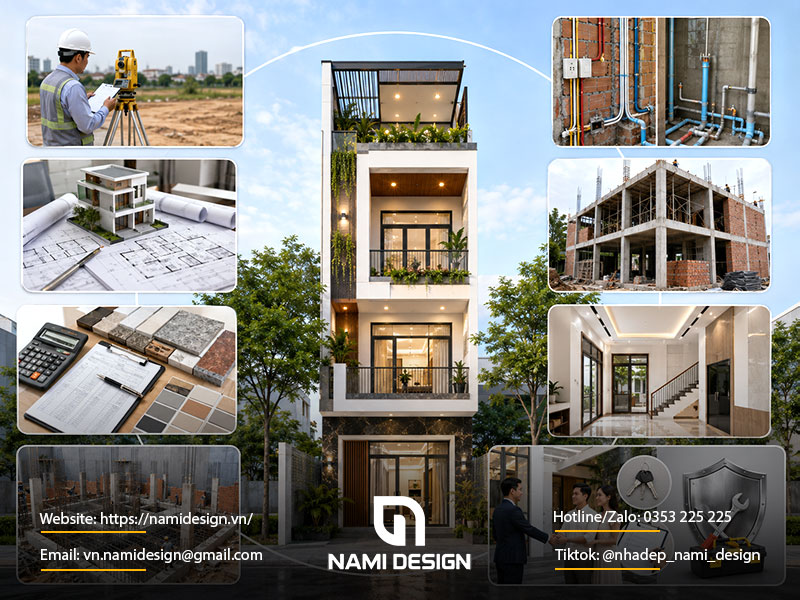 Phạm vi xây nhà trọn gói tiêu chuẩn thường gồm những hạng mục nào