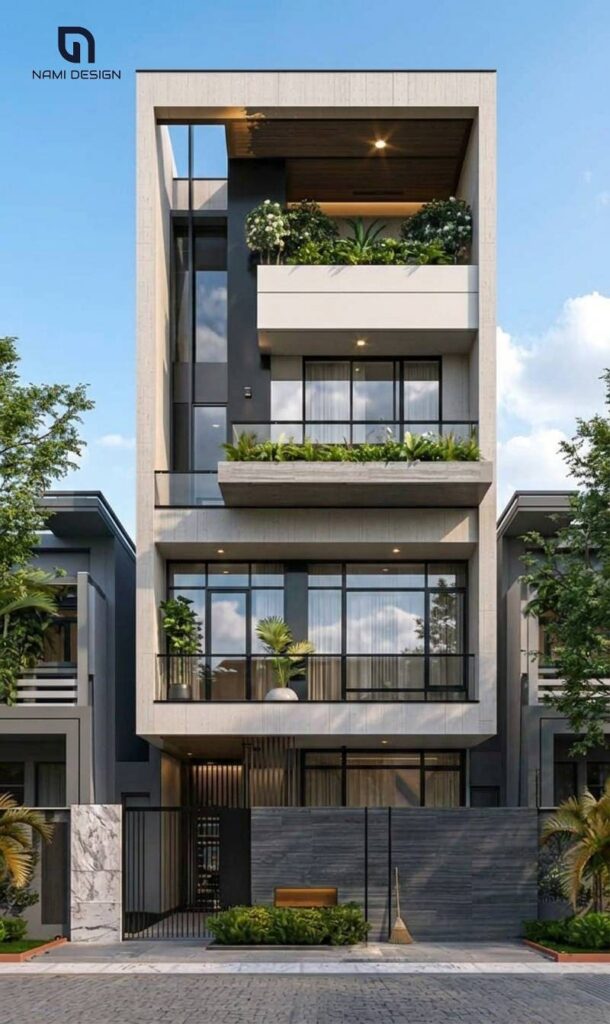 Thiết Kế Nhà Phố 3 Tầng 1 Tum Hiện đại