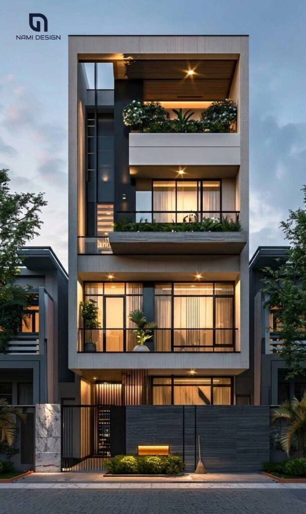 Thiết Kế Nhà Phố 3 Tầng 1 Tum Hiện đại
