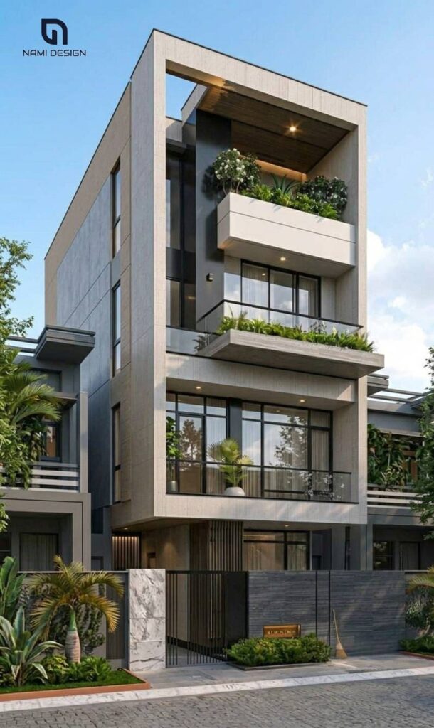 Thiết Kế Nhà Phố 3 Tầng 1 Tum Hiện đại