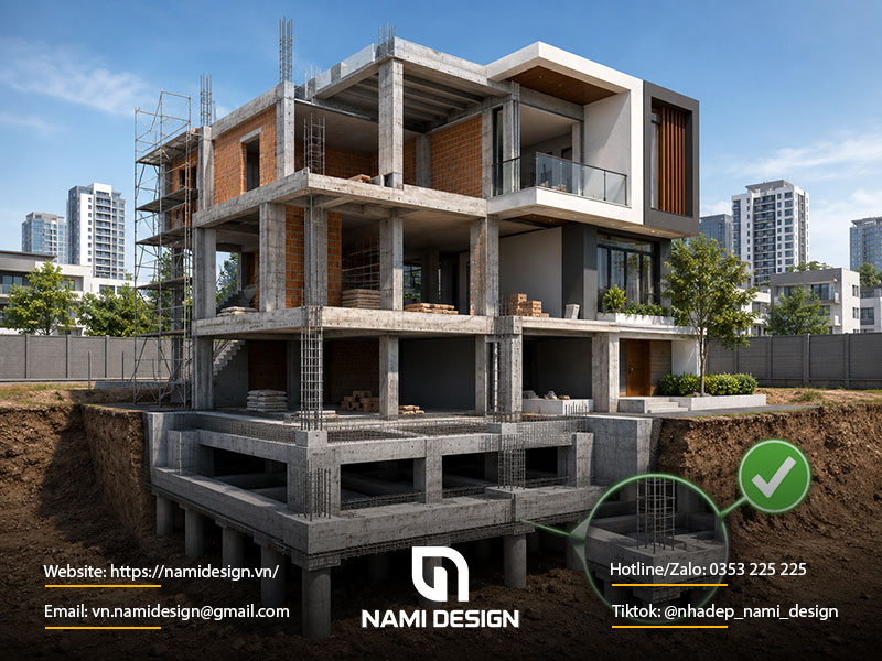 Xây nhà trọn gói có bao gồm phần móng không
