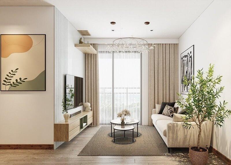 Thiết kế phòng khách nhỏ gọn, đón trọn ánh sáng tự nhiên để không gian luôn thông thoáng và mang lại hiệu quả cao nhất.