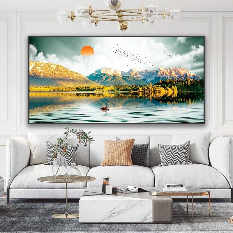 Những bức tranh nội dung khoáng đạt, mạnh mẽ giúp khẳng định uy nghi và tầm vóc của gia chủ