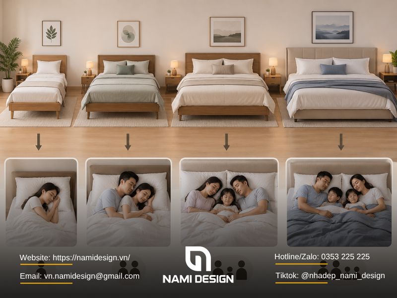 Tham khảo kích thước giường ngủ theo yêu cầu