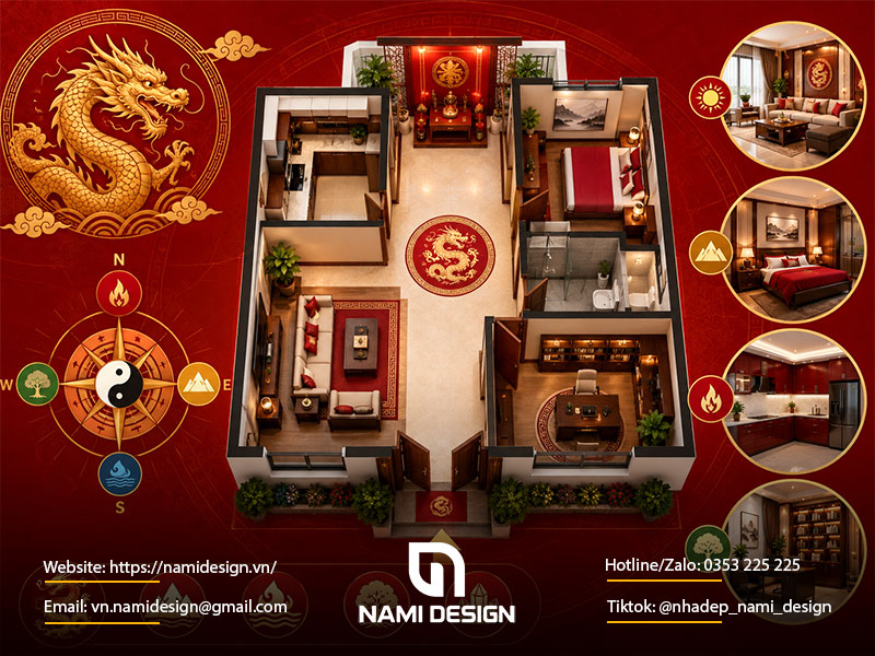 Cách bố trí không gian nhà ở cho tuổi Canh Thìn