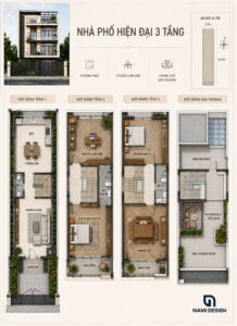 Thiết Kế Nhà Phố 3 Tầng 1 Tum Modern Luxury