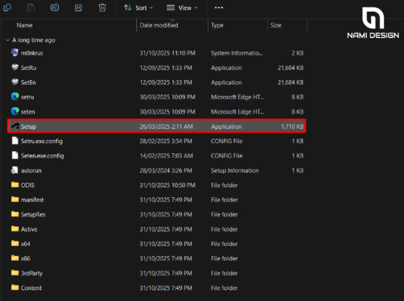 Chạy file setup