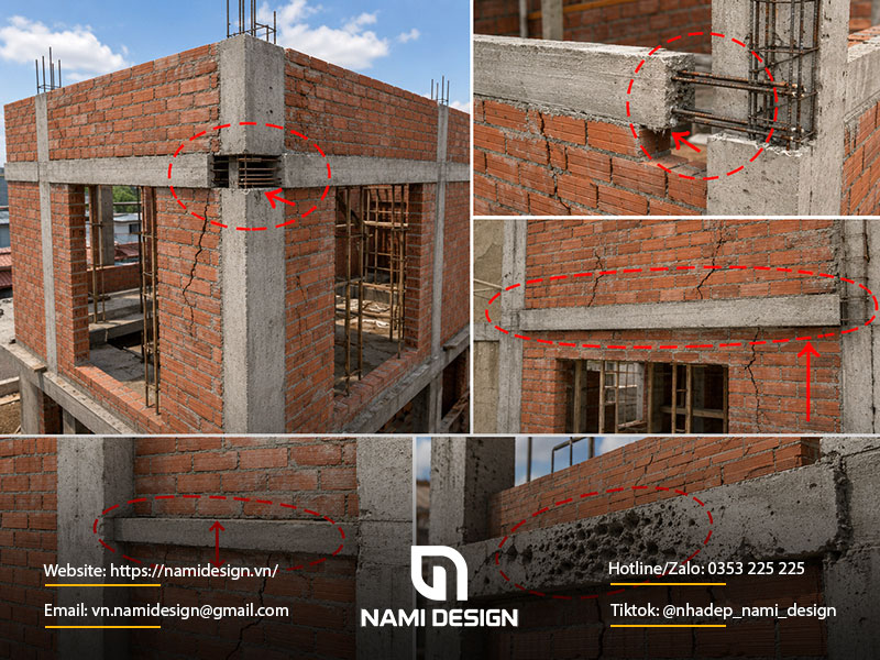 Các lỗi thi công giằng tường thường gặp