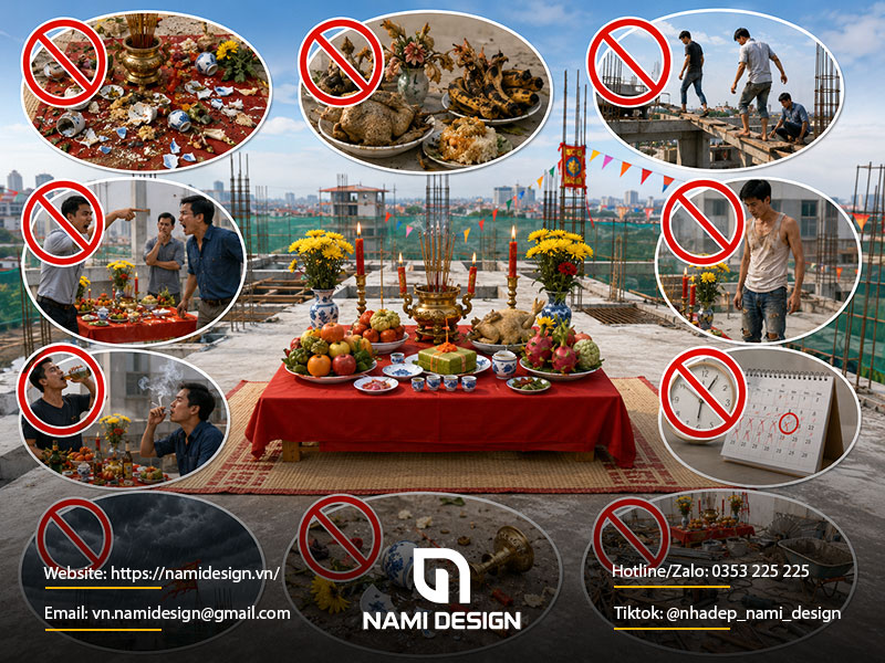 Những điều kiêng kỵ khi làm lễ cất nóc