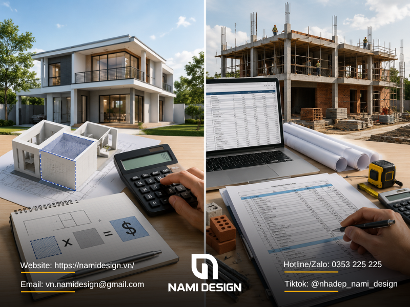 Cách cách tính chi phí xây nhà trọn gói phổ biến