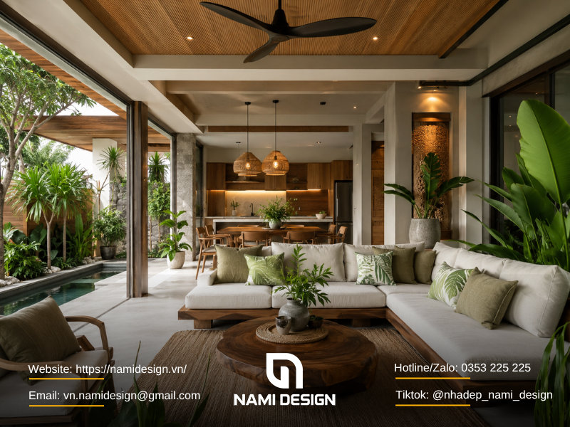 Không gian nội thất phong cách Modern Tropical