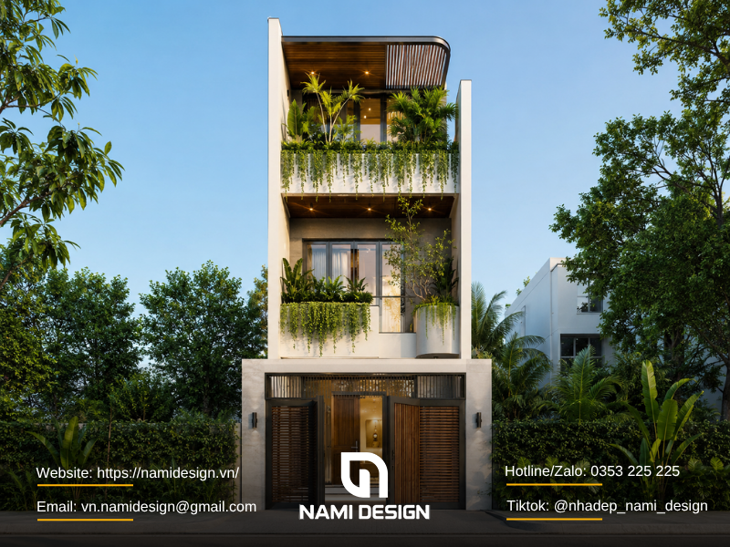 Nhà phố, nhà ống phong cách Modern Tropical
